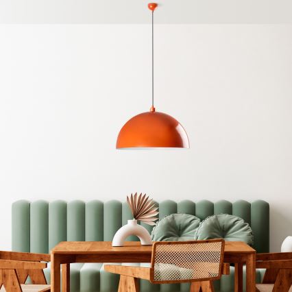 Ljuskrona med textilsladd KURE 1xE27/40W/230V orange