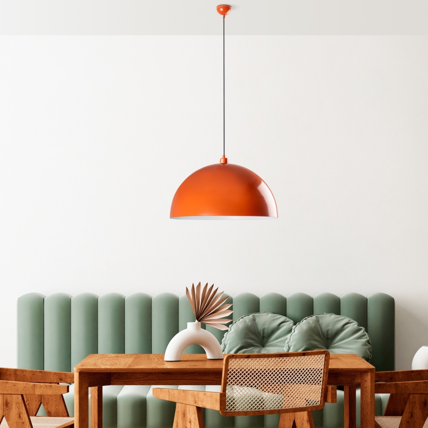 Ljuskrona med textilsladd KURE 1xE27/40W/230V orange