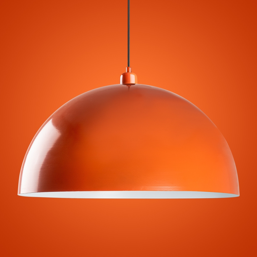 Ljuskrona med textilsladd KURE 1xE27/40W/230V orange
