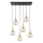 Ljuskrona med textilsladd LACRIMA HONEY 6xE27/60W/230V svart/guld/rökig beige