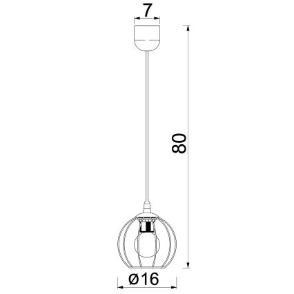 Ljuskrona med textilsladd LAPS 1xE27/15W/230W svart