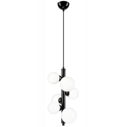 Ljuskrona med textilsladd LARRY 6xG9/15W/230V