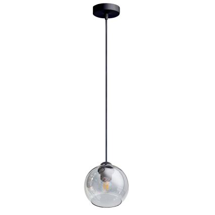 Ljuskrona med textilsladd LATIL 1xE27/60W/230V svart