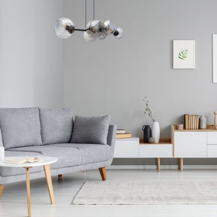 Ljuskrona med textilsladd LATIL 6xE27/60W/230V