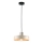 Ljuskrona med textilsladd LATTE 1xE27/60W/230V beige/svart/skinande krom