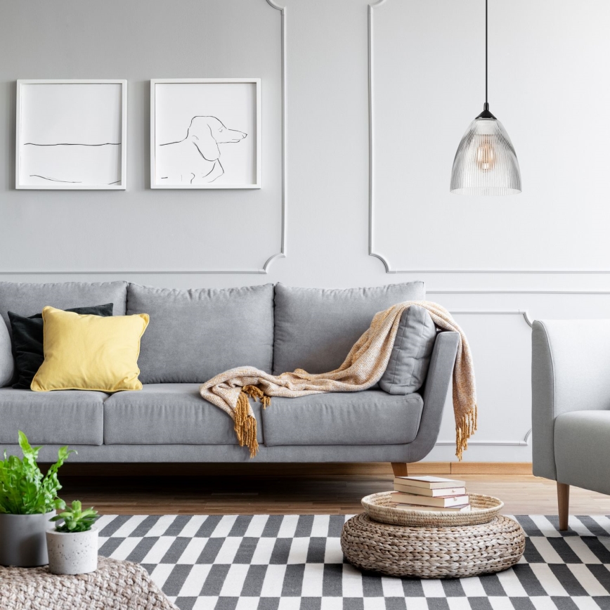 Ljuskrona med textilsladd LENA 1xE27/60W/230V