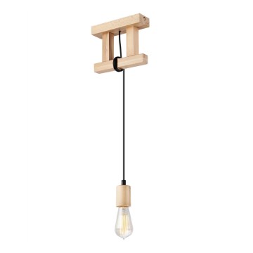 Ljuskrona med textilsladd LEON 1xE27/60W/230V bok - FSC certifierade
