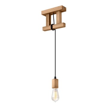 Ljuskrona med textilsladd LEON 1xE27/60W/230V bok - FSC certifierade