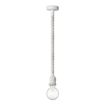 Ljuskrona med textilsladd LEONARDO ROPE 1xE27/10W/230V vit
