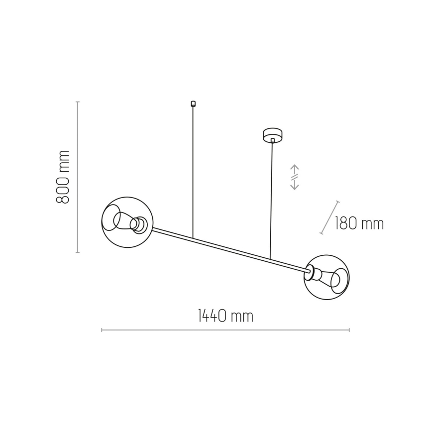 Ljuskrona med textilsladd LIBRA 2xE27/15W/230V