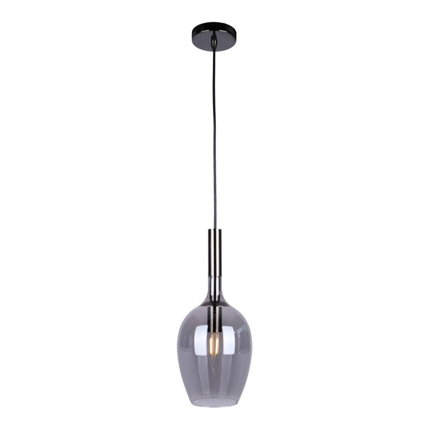 Ljuskrona med textilsladd LUGANO 1xE14/40W/230V grå