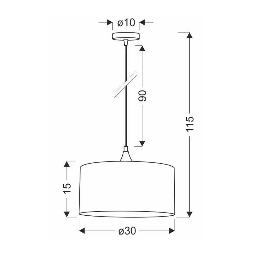 Ljuskrona med textilsladd MALOTO 1xE27/60W/230V grön