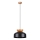 Ljuskrona med textilsladd MARION 1xE27/15W/230V diameter 29,5 cm svart