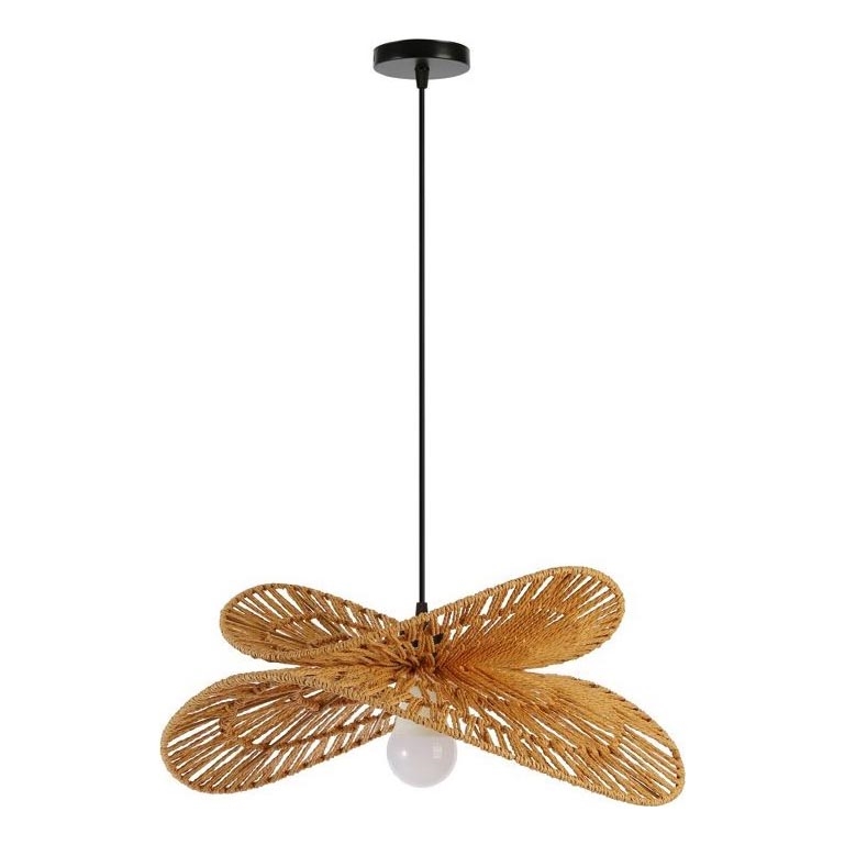Ljuskrona med textilsladd MARIPOSA 1xE27/40W/230V diameter 50 cm jute