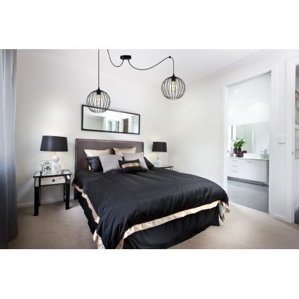 Ljuskrona med textilsladd MATT 2xE27/60W/230V spindel