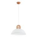 Ljuskrona med textilsladd MIGOT 1xE27/15W/230V beige/guld