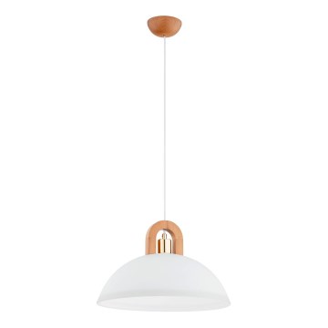 Ljuskrona med textilsladd MIGOT 1xE27/15W/230V beige/guld