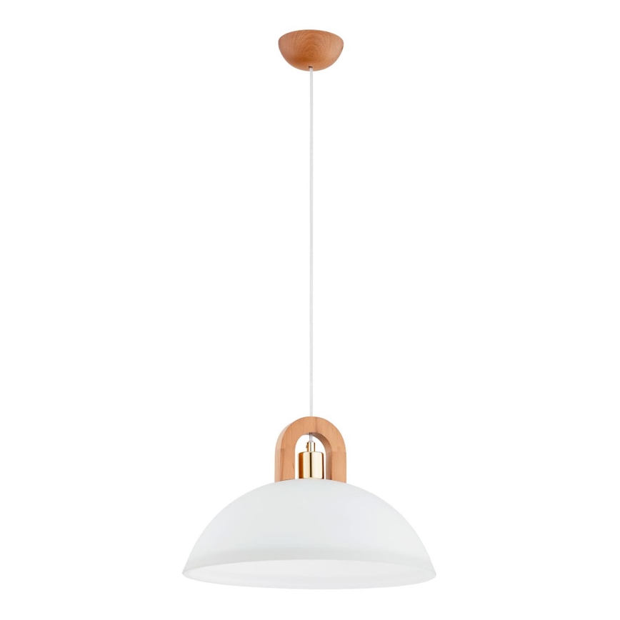 Ljuskrona med textilsladd MIGOT 1xE27/15W/230V beige/guld
