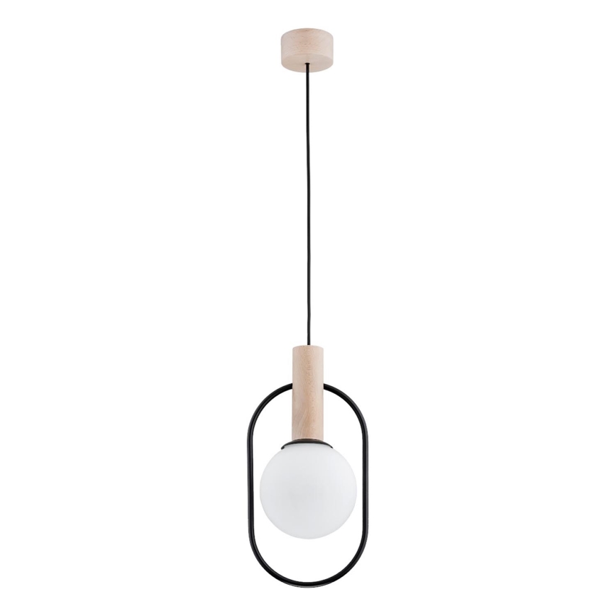 Ljuskrona med textilsladd MIKI 1xE14/10W/230V svart/beige