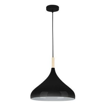 Ljuskrona med textilsladd MIKO 1xE27/60W/230V diameter 32 cm svart