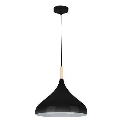 Ljuskrona med textilsladd MIKO 1xE27/60W/230V diameter 32 cm svart