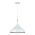 Ljuskrona med textilsladd MIKO 1xE27/60W/230V diameter 32 cm vit