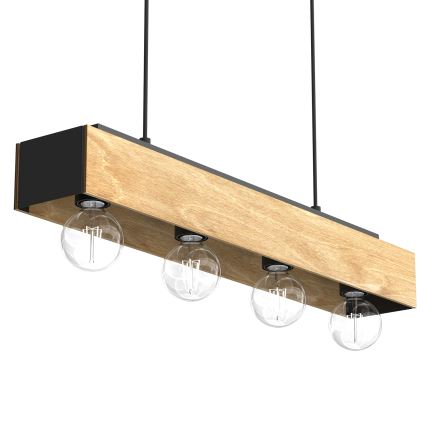 Ljuskrona med textilsladd MILUZA 4xE27/15W/230V