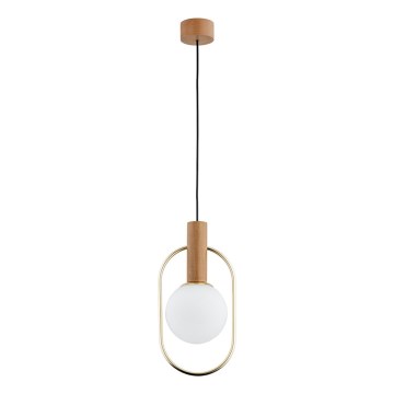 Ljuskrona med textilsladd MODI 1xE14/10W/230V guld/beige