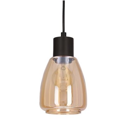 Ljuskrona med textilsladd MOLDO 1xE27/40W/230V svart/rökig beige