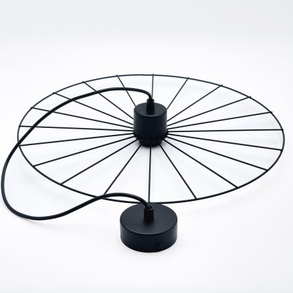 Ljuskrona med textilsladd MONTANA 1xE27/15W/230V diameter 45 cm svart