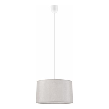 Ljuskrona med textilsladd MONTE 1xE27/60W/230V silver