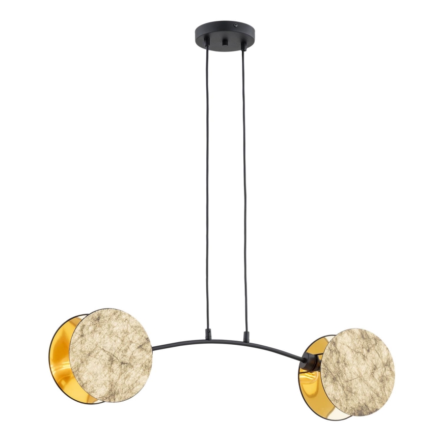 Ljuskrona med textilsladd MOTIF 2xE14/10W/230V guld