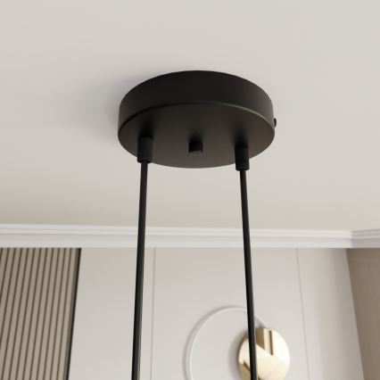 Ljuskrona med textilsladd MOTIF 2xE14/10W/230V guld