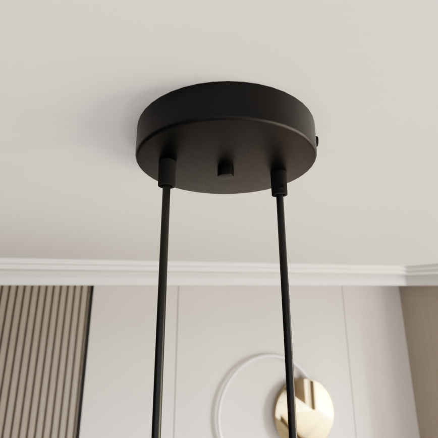 Ljuskrona med textilsladd MOTIF 2xE14/10W/230V guld