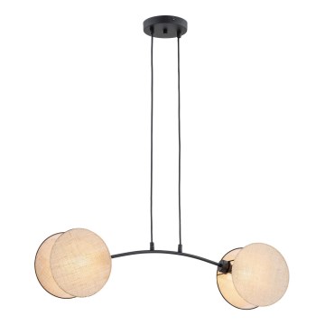 Ljuskrona med textilsladd MOTIF 2xE27/15W/230V beige