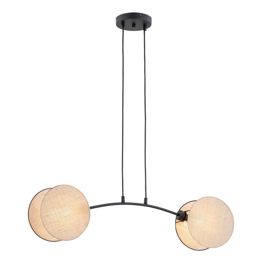 Ljuskrona med textilsladd MOTIF 2xE27/15W/230V beige