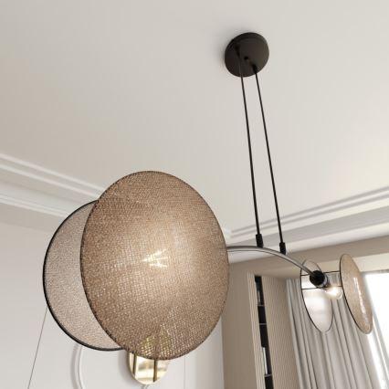Ljuskrona med textilsladd MOTIF 2xE27/15W/230V beige