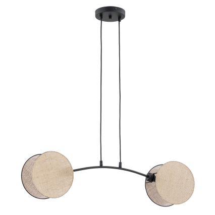 Ljuskrona med textilsladd MOTIF 2xE27/15W/230V beige
