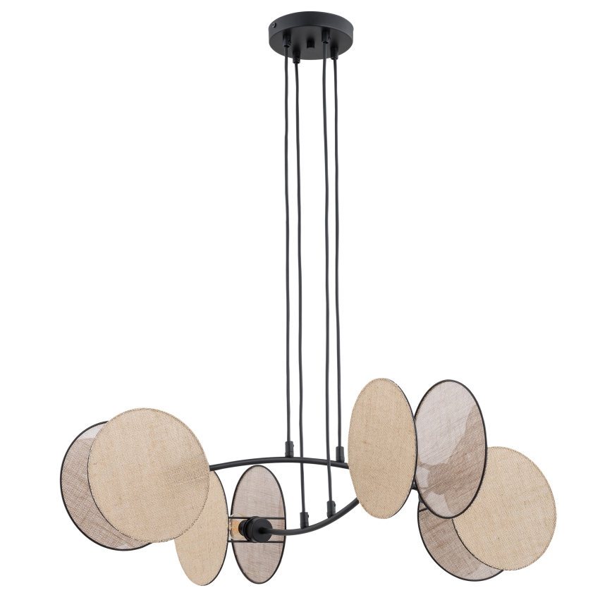 Ljuskrona med textilsladd MOTIF 4xE14/10W/230V beige