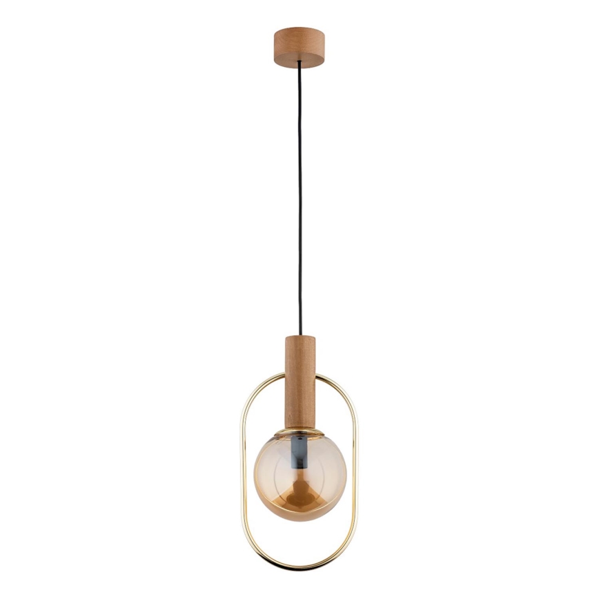 Ljuskrona med textilsladd MUFI 1xE14/10W/230V guld/beige
