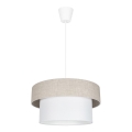 Ljuskrona med textilsladd NATA 1xE27/60W/230V beige