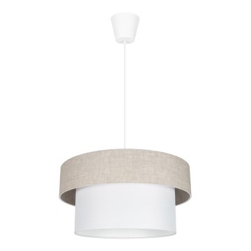 Ljuskrona med textilsladd NATA 1xE27/60W/230V beige