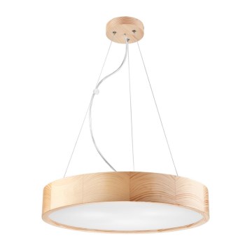 Ljuskrona med textilsladd NATURAL 3xE27/60W/230V ø 47 cm tall - FSC certifierade