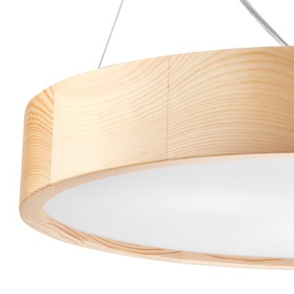 Ljuskrona med textilsladd NATURAL 3xE27/60W/230V ø 47 cm tall - FSC certifierade