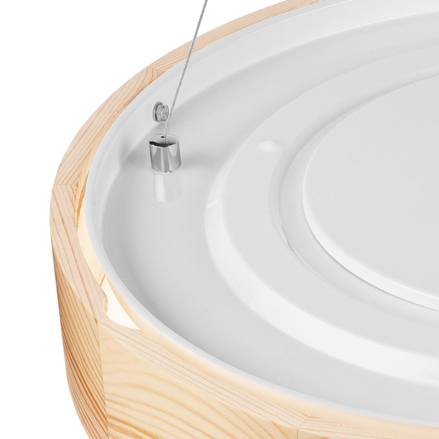 Ljuskrona med textilsladd NATURAL 3xE27/60W/230V ø 47 cm tall - FSC certifierade