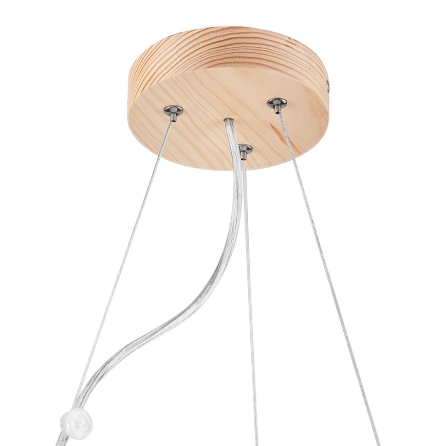 Ljuskrona med textilsladd NATURAL 3xE27/60W/230V ø 47 cm tall - FSC certifierade