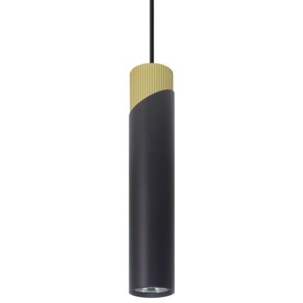 Ljuskrona med textilsladd NEO 1xGU10/8W/230V svart/guld