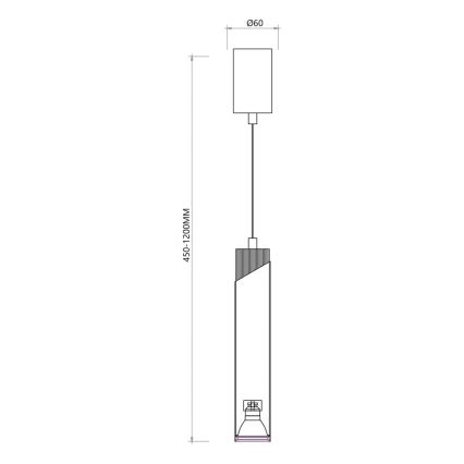 Ljuskrona med textilsladd NEO 1xGU10/8W/230V vit