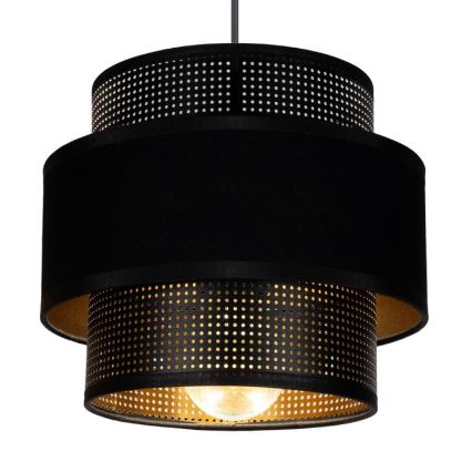 Ljuskrona med textilsladd NESS 2xE27/60W/230V spindel svart