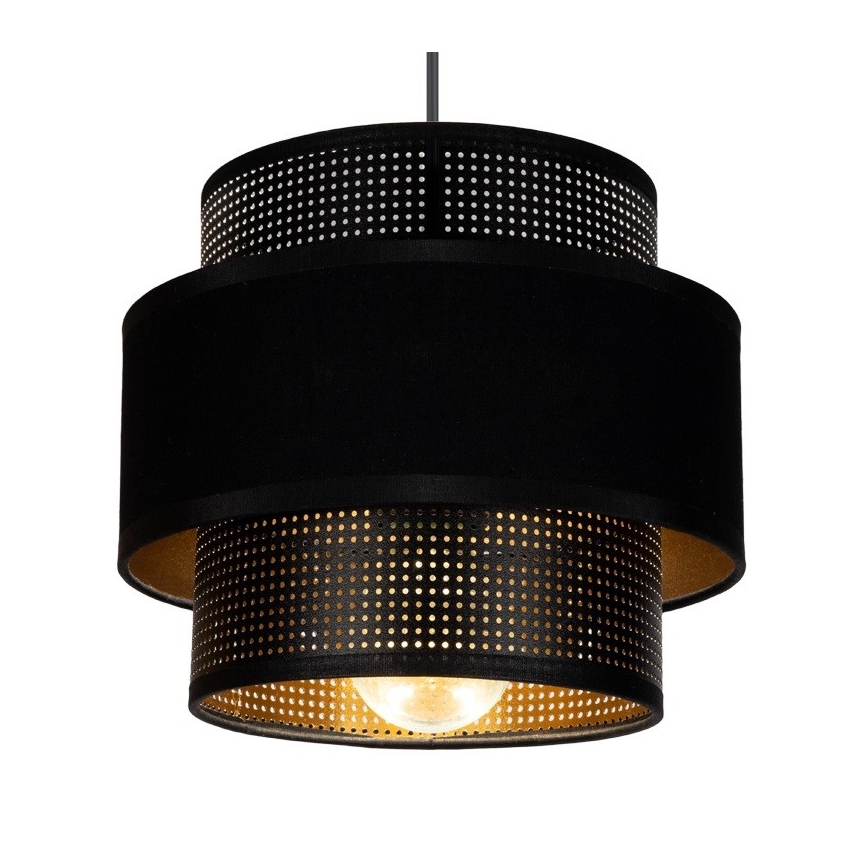 Ljuskrona med textilsladd NESS 2xE27/60W/230V spindel svart